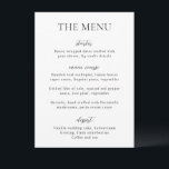 Simple Black and White Modern Wedding Menu<br><div class="desc">Modern wedding menu featuring a simple yet elegant design.</div>