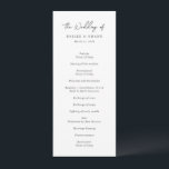 Simple Black and White Modern Wedding Program<br><div class="desc">Elegant wedding program featuring a simple and minimal layout with "The Wedding of" in a contemporary script typography.  A classic design with a modern touch.</div>