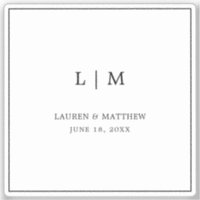 Simple Black and White Monogram Elegant Wedding