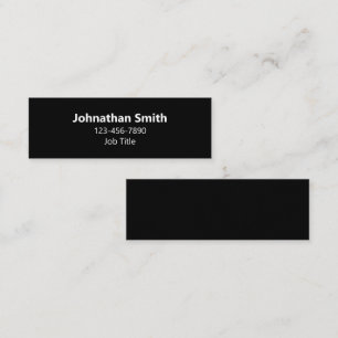 Simple Black and White Name Job Title Phone Number Mini Business Card