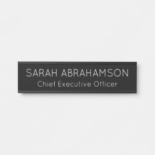 Simple Black and White Name Plate - Door Sign