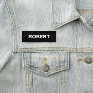 Simple Black and White Name Tag