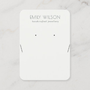 Simple Black and White Necklace Earring Display Business Card
