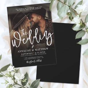 Simple Black And White Overlay Photo Invitation
