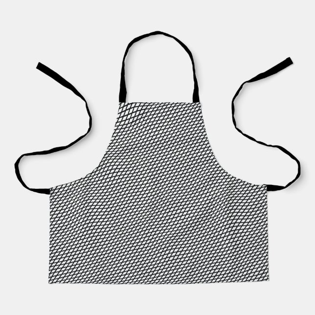 Simple Black and White Pattern Abstract Geometric  Apron (Front)