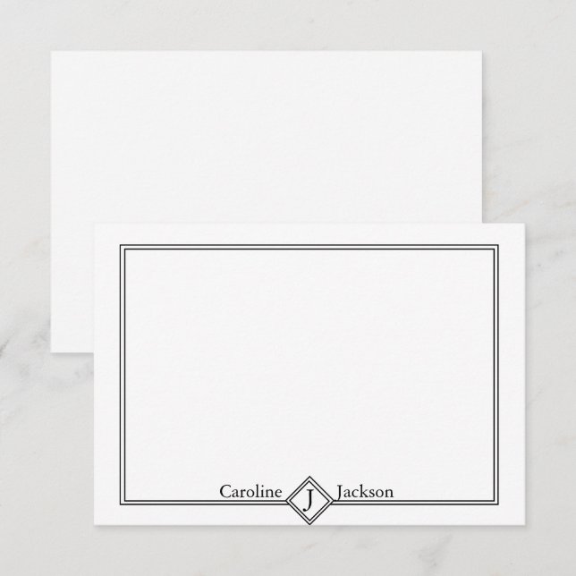 Simple black and white personalised card (Front/Back)