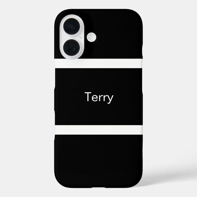 Simple Black And White Personalised Case-Mate iPhone Case (Back)