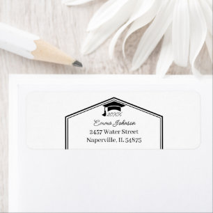 Simple Black And White Personalised Return Address Label