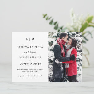 Simple Black and White Photo Elegant Wedding Save The Date