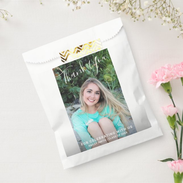 Simple Black and White Photo Modern Graduation Favour Bag (Sealed)