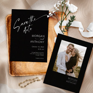 Simple Black and White Photo Save The Date