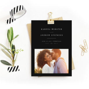 Simple black and white photo save the date
