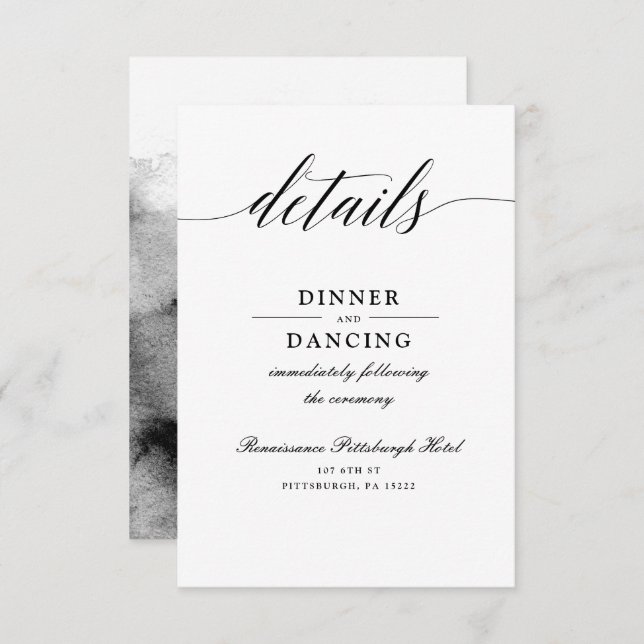 Simple Black and White Reception Card (Front/Back)
