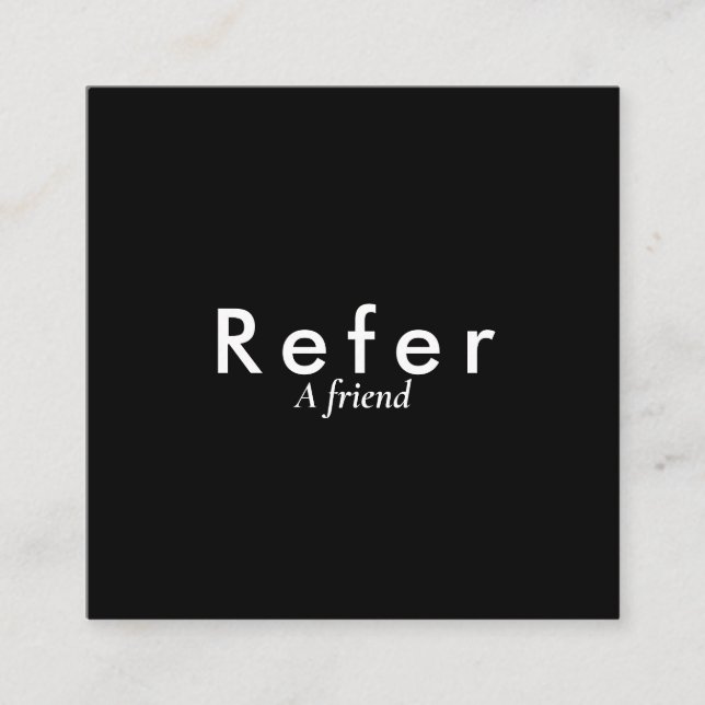 Simple Black and White Referral Card (Front)
