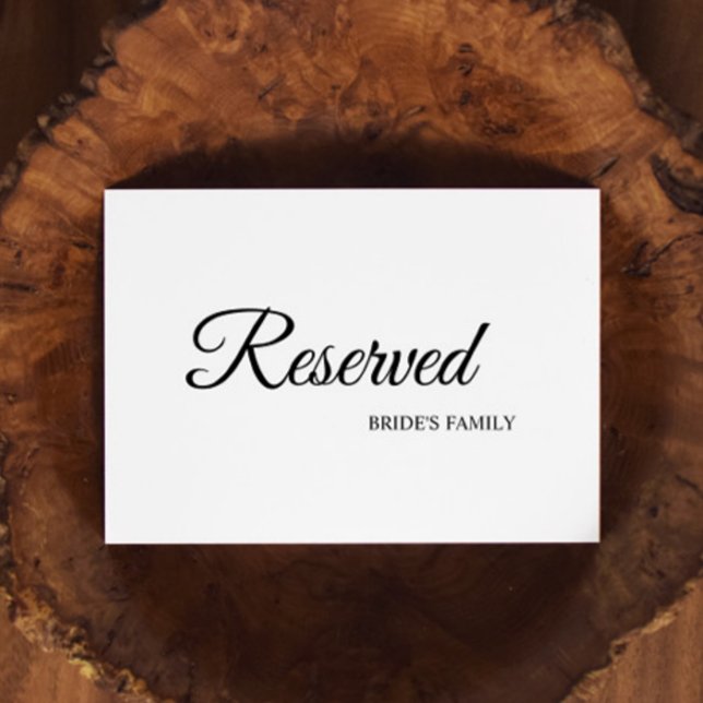 Simple Black and White Reserved Sign (Creator Uploaded)