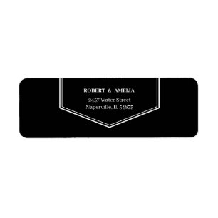 Simple Black And White Return Address Label