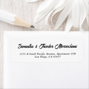 Simple Black and White Return Address Labels