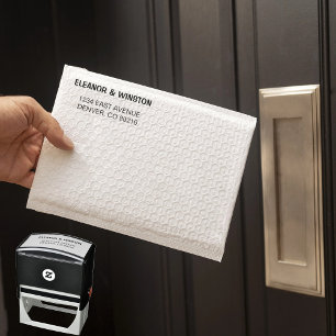 Simple Black and White  Return Address Self-inking Stamp