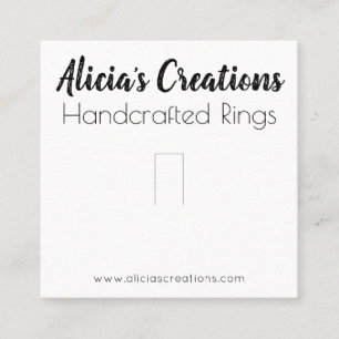 Simple Black And White Ring Display Packaging Square Business Card