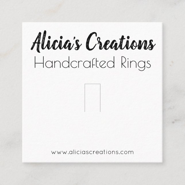 Simple Black And White Ring Display Packaging Square Business Card (Front)