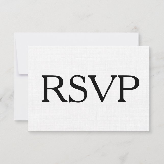 Simple Black and White RSVP and Entree Choice (Front)