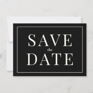 Simple Black and White Save the Date Card