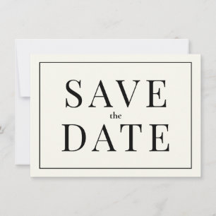Simple Black and White Save the Date Card