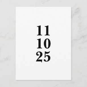 Simple black and white save the date postcard