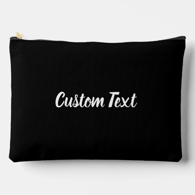 Simple Black and White Script Text Template Accessory Pouch (Front)