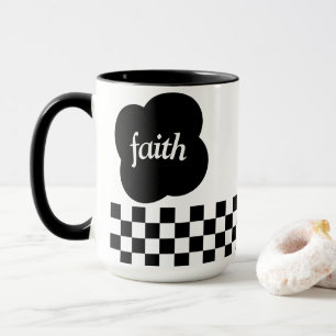 Simple black and white scripture Two-Tone mug 