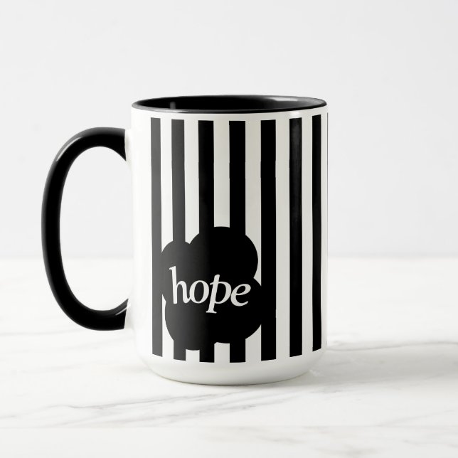 Simple black and white scripture Two-Tone mug  (Left)