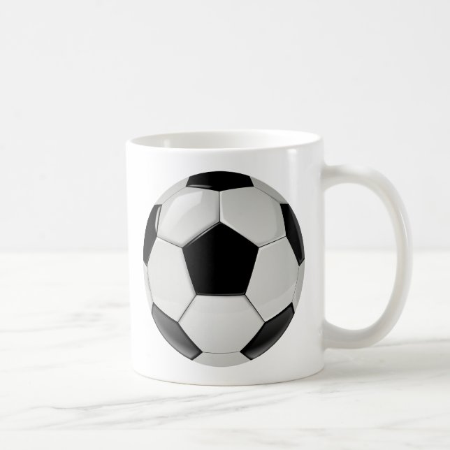 Simple Black and White Soccer Ball Mug (Right)