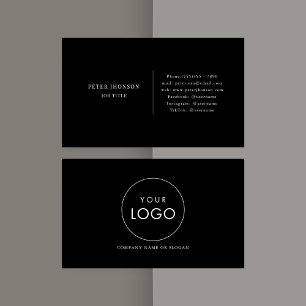 Simple Black and White Social Media Company Logo Business Card
