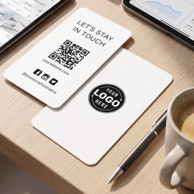 Simple Black and White Social Media QR Code Card (Creator Uploaded)