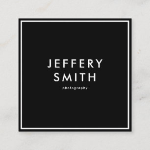 Simple Black and White  Square Business Card