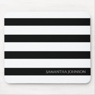 Simple Black and White Stripes Mouse Pad