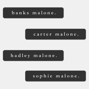 Simple Black and White Type Waterproof Name