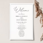 Simple Black and White Wedding Ceremony Program<br><div class="desc">Designed to coordinate with our Classic BnW wedding collection,  this customisable Ceremony program card,  features a sweeping script calligraphy text paired with a classy serif font in black. Background & text colours can be changed to match any colour theme. Matching items available.</div>