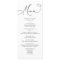 Simple Black and White Wedding Dinner Menu