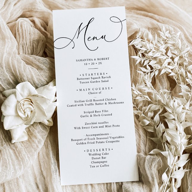 Simple Black and White Wedding Dinner Menu (Creator Uploaded)