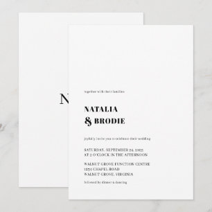 Simple Black and White Wedding Invitation