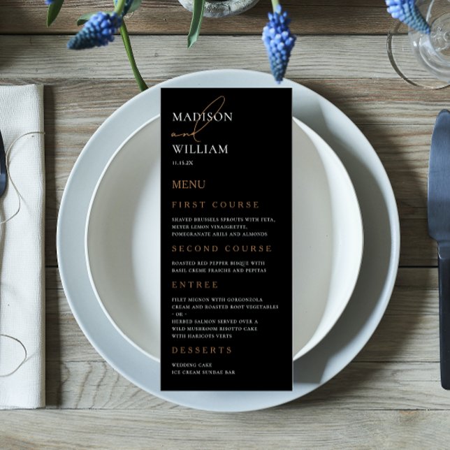 Simple Black and White Wedding Menu (Creator Uploaded)