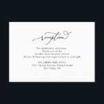 Simple Black and White Wedding Reception Enclosure Card<br><div class="desc">Designed to coordinate with our Romantic Script wedding collection,  this customisable Details card,  features a sweeping script calligraphy text paired with a classy serif font in black. Matching items available.</div>