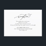 Simple Black and White Wedding Reception Enclosure Card<br><div class="desc">Designed to coordinate with our Romantic Script wedding collection,  this customisable Details card,  features a sweeping script calligraphy text paired with a classy serif font in black. Matching items available.</div>
