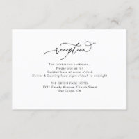 Simple Black and White Wedding Reception