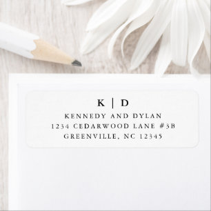 Simple Black and White Wedding Return Address Label