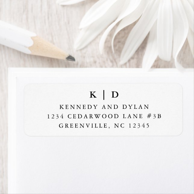 Simple Black and White Wedding Return Address Label (Insitu)