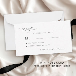 Simple black and white wedding RSVP Card