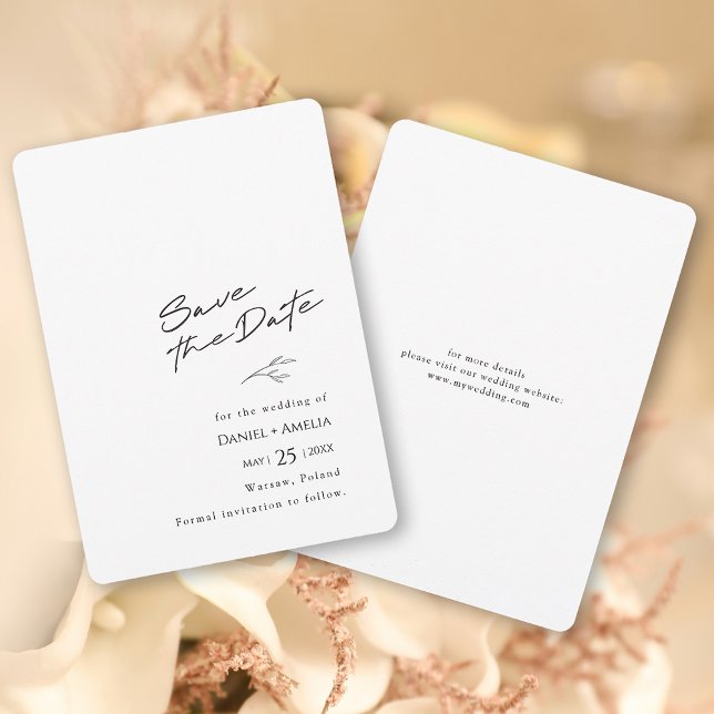 Simple Black and White Wedding Save The Date Card (Simple Black and White Wedding Save The Date Card)