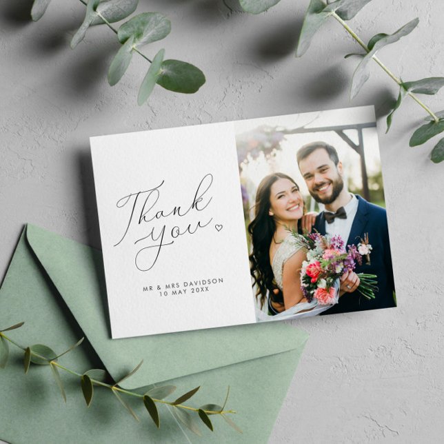 simple black and white wedding thank you card (Creator Uploaded)